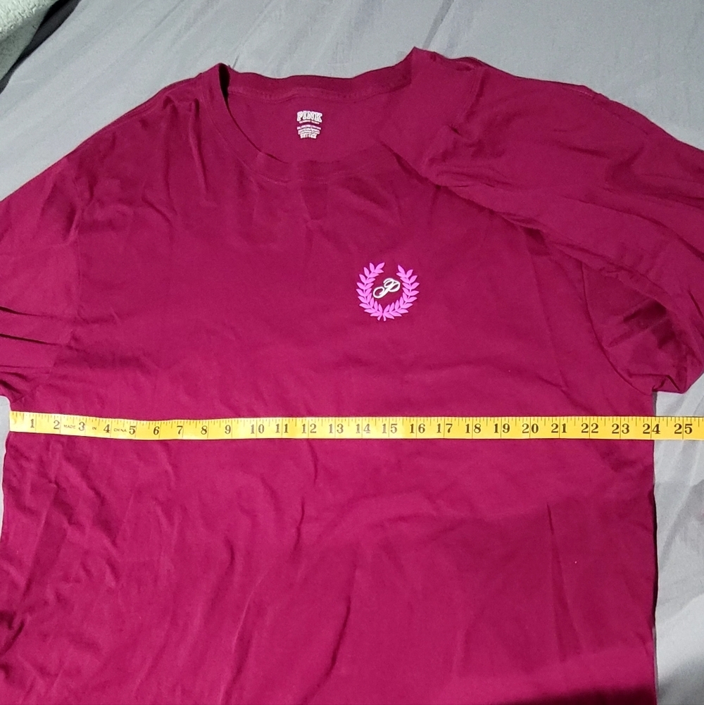 PINK Victorias Secret Vivid Magenta Oversized Long Sleeve Campus Tee XXL - Picture 9 of 10
